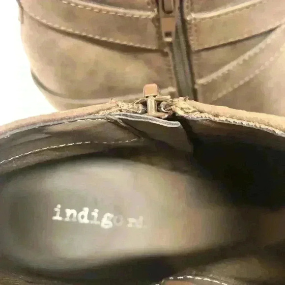 Indigo Rd Ladies Tan Ankle Booties zip sides size 7.5M - Picture 4 of 5